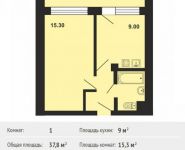 1-комнатная квартира площадью 37 кв.м, Шоссейная ул., 1 | цена 2 323 000 руб. | www.metrprice.ru