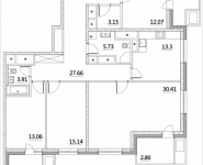 4-комнатная квартира площадью 132.24 кв.м, Лазоревый пр., 3, корп.6 | цена 34 779 120 руб. | www.metrprice.ru