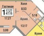 1-комнатная квартира площадью 47.2 кв.м, Школьная ул., 80 | цена 4 200 000 руб. | www.metrprice.ru