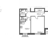 2-комнатная квартира площадью 65.2 кв.м, Софьи Ковалевской ул, 20 | цена 11 644 720 руб. | www.metrprice.ru