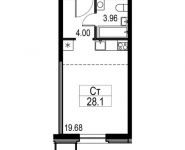 1-комнатная квартира площадью 28.1 кв.м, Мнёвники улица, д.5 | цена 5 190 070 руб. | www.metrprice.ru