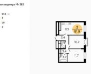 2-комнатная квартира площадью 51.8 кв.м, Ленинградское ш, 58/14 | цена 8 551 025 руб. | www.metrprice.ru