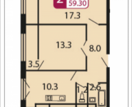 2-комнатная квартира площадью 59.3 кв.м, Ивановская, 7, корп.3Г | цена 4 506 800 руб. | www.metrprice.ru