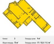 3-комнатная квартира площадью 73 кв.м, Потаповская Роща ул., 1К1 | цена 9 344 000 руб. | www.metrprice.ru