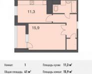 1-комнатная квартира площадью 41 кв.м, Нагатинский 1-й пр., 16С1 | цена 8 364 000 руб. | www.metrprice.ru