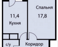 1-комнатная квартира площадью 41.3 кв.м, Триумфальная, 1 | цена 3 242 050 руб. | www.metrprice.ru