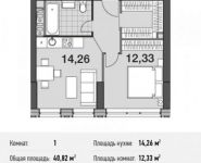 1-комнатная квартира площадью 40.8 кв.м, улица Энергетиков, 6 | цена 9 109 387 руб. | www.metrprice.ru