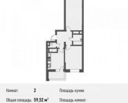 2-комнатная квартира площадью 59.5 кв.м в ЖК "Олимпийский", Стрелковая ул., 6 | цена 3 653 338 руб. | www.metrprice.ru