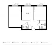 2-комнатная квартира площадью 63.6 кв.м, Внуковское п, Лётчика Грицевца ул, 3с2 | цена 4 852 680 руб. | www.metrprice.ru