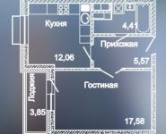 1-комнатная квартира площадью 44 кв.м, Митинская ул., 22С1 | цена 9 116 085 руб. | www.metrprice.ru