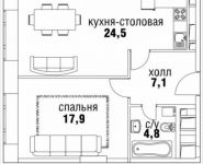 1-комнатная квартира площадью 55 кв.м, Верхняя ул., 34С1 | цена 24 167 480 руб. | www.metrprice.ru