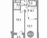 2-комнатная квартира площадью 48 кв.м, Кирова ул., 12К3 | цена 6 651 408 руб. | www.metrprice.ru