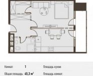 1-комнатная квартира площадью 45.2 кв.м, Новодмитровская ул., 5А | цена 7 343 357 руб. | www.metrprice.ru