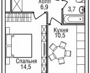 1-комнатная квартира площадью 36 кв.м, 3-й Силикатный проезд, вл. 4, корп. 2 | цена 8 155 665 руб. | www.metrprice.ru