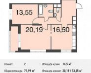 2-комнатная квартира площадью 72 кв.м, Донецкая улица, 30с29 | цена 13 126 549 руб. | www.metrprice.ru