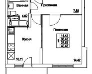 1-комнатная квартира площадью 37.63 кв.м, 2-я Муравская | цена 5 177 586 руб. | www.metrprice.ru