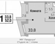 1-комнатная квартира площадью 52 кв.м, улица Саморы Машела, 5 | цена 7 735 000 руб. | www.metrprice.ru