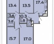 4-комнатная квартира площадью 92.4 кв.м, Рязанский проспект, 2, корп.М2 | цена 16 970 646 руб. | www.metrprice.ru