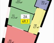2-комнатная квартира площадью 49.1 кв.м, Проспект Маршала Жукова | цена 8 789 391 руб. | www.metrprice.ru