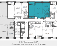 2-комнатная квартира площадью 68.15 кв.м, Вавилова, 69 | цена 14 095 328 руб. | www.metrprice.ru