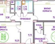 2-комнатная квартира площадью 64 кв.м в ЖК "Электромонтажный 11" (Подольск), Электромонтажный проезд, 11 | цена 4 367 640 руб. | www.metrprice.ru