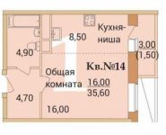 1-комнатная квартира площадью 35.6 кв.м, Ивакино кв-л | цена 2 917 000 руб. | www.metrprice.ru