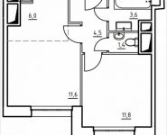 2-комнатная квартира площадью 38.9 кв.м, 1-й Грайвороновский пр, 1 стр 1 | цена 5 309 850 руб. | www.metrprice.ru