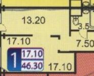 1-комнатная квартира площадью 46 кв.м, Сиреневый бул., 7 | цена 2 600 000 руб. | www.metrprice.ru