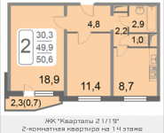 2-комнатная квартира площадью 50.6 кв.м, 2-й Грайвороновский проезд влд 38 к3, корп.3 | цена 7 534 972 руб. | www.metrprice.ru