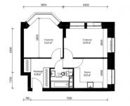 2-комнатная квартира площадью 46 кв.м, Донецкая улица, 30с1 | цена 6 319 172 руб. | www.metrprice.ru