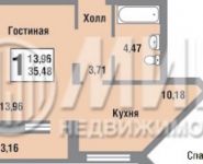 1-комнатная квартира площадью 36.5 кв.м, улица Сосенский Стан, 10 | цена 5 475 000 руб. | www.metrprice.ru