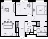 3-комнатная квартира площадью 57.5 кв.м, Заречная ул., 4 | цена 14 408 760 руб. | www.metrprice.ru