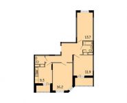 3-комнатная квартира площадью 73.62 кв.м, Северное шоссе, д.4 | цена 4 059 407 руб. | www.metrprice.ru