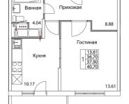 1-комнатная квартира площадью 37.9 кв.м, 2-я Муравская | цена 5 291 143 руб. | www.metrprice.ru