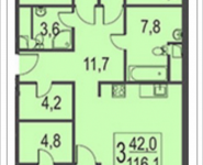 3-комнатная квартира площадью 116.1 кв.м, 3-я Хорошёвская улица, владение 7, корп.12 | цена 21 304 350 руб. | www.metrprice.ru
