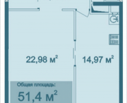 1-комнатная квартира площадью 51.4 кв.м, Парусная, 11 | цена 4 938 478 руб. | www.metrprice.ru