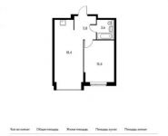 1-комнатная квартира площадью 43.2 кв.м,  | цена 5 875 200 руб. | www.metrprice.ru