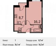 1-комнатная квартира площадью 34.1 кв.м, Сигнальный пр., 5 | цена 5 513 970 руб. | www.metrprice.ru