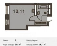 1-комнатная квартира площадью 25.9 кв.м в Микрорайон "Домашний", Олимпийский проспект, с10 | цена 4 364 099 руб. | www.metrprice.ru