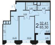 2-комнатная квартира площадью 65 кв.м, улица Берзарина, 28с3 | цена 12 538 188 руб. | www.metrprice.ru