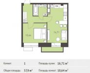 1-комнатная квартира площадью 37.9 кв.м,  | цена 3 240 450 руб. | www.metrprice.ru