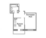 1-комнатная квартира площадью 34.8 кв.м,  | цена 2 508 940 руб. | www.metrprice.ru