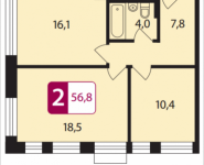 2-комнатная квартира площадью 56.8 кв.м в ЖК "PerovSky", Шоссе Энтузиастов, вл. 88, корп.3 | цена 9 315 200 руб. | www.metrprice.ru