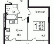 1-комнатная квартира площадью 46 кв.м, Щелково платф, 1 | цена 2 800 000 руб. | www.metrprice.ru