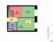 2-комнатная квартира площадью 37 кв.м, улица Адмирала Макарова, 6с4 | цена 8 021 365 руб. | www.metrprice.ru