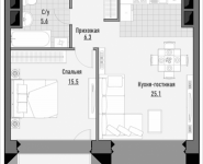 1-комнатная квартира площадью 53.74 кв.м, 1-я Ямская, 8 | цена 17 870 000 руб. | www.metrprice.ru