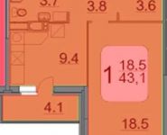 1-комнатная квартира площадью 43 кв.м, 9 Мая ул., 12Б | цена 4 678 936 руб. | www.metrprice.ru