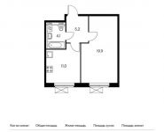 1-комнатная квартира площадью 40.3 кв.м,  | цена 6 073 210 руб. | www.metrprice.ru
