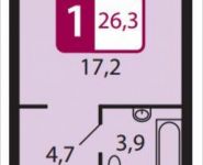 1-комнатная квартира площадью 26.3 кв.м, Северный Квартал, 1 | цена 1 788 400 руб. | www.metrprice.ru