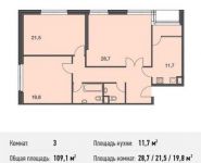 3-комнатная квартира площадью 109.1 кв.м, Докучаев пер, 2 | цена 26 402 200 руб. | www.metrprice.ru